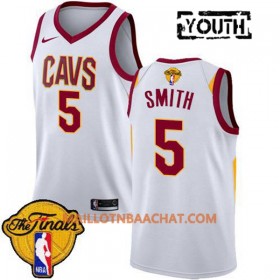Maillot NBA Cleveland Cavaliers J.R. Smith 5 2018 NBA Finals Patch Nike Blanc Swingman - Enfant